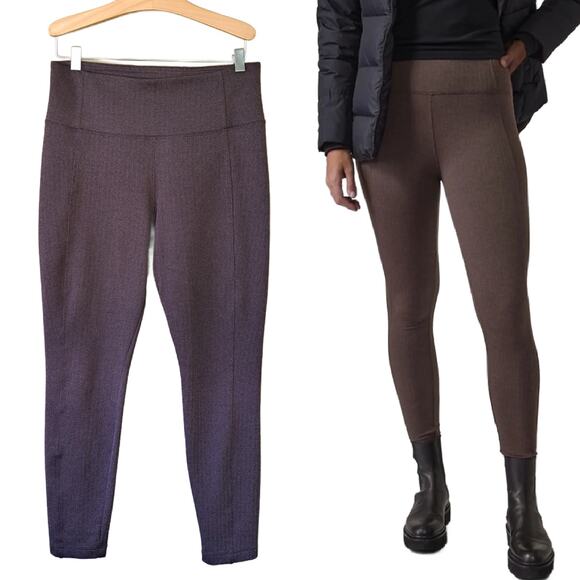 ATHLETA Delancey Herringbone Legging Tight Medium Casual Athleisure Brown - Picture 1 of 9